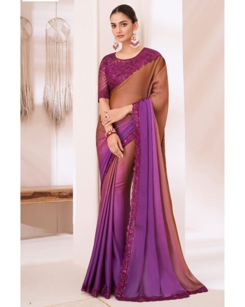 Saree Buta Chiffon Embroidered Saree - Style 45021