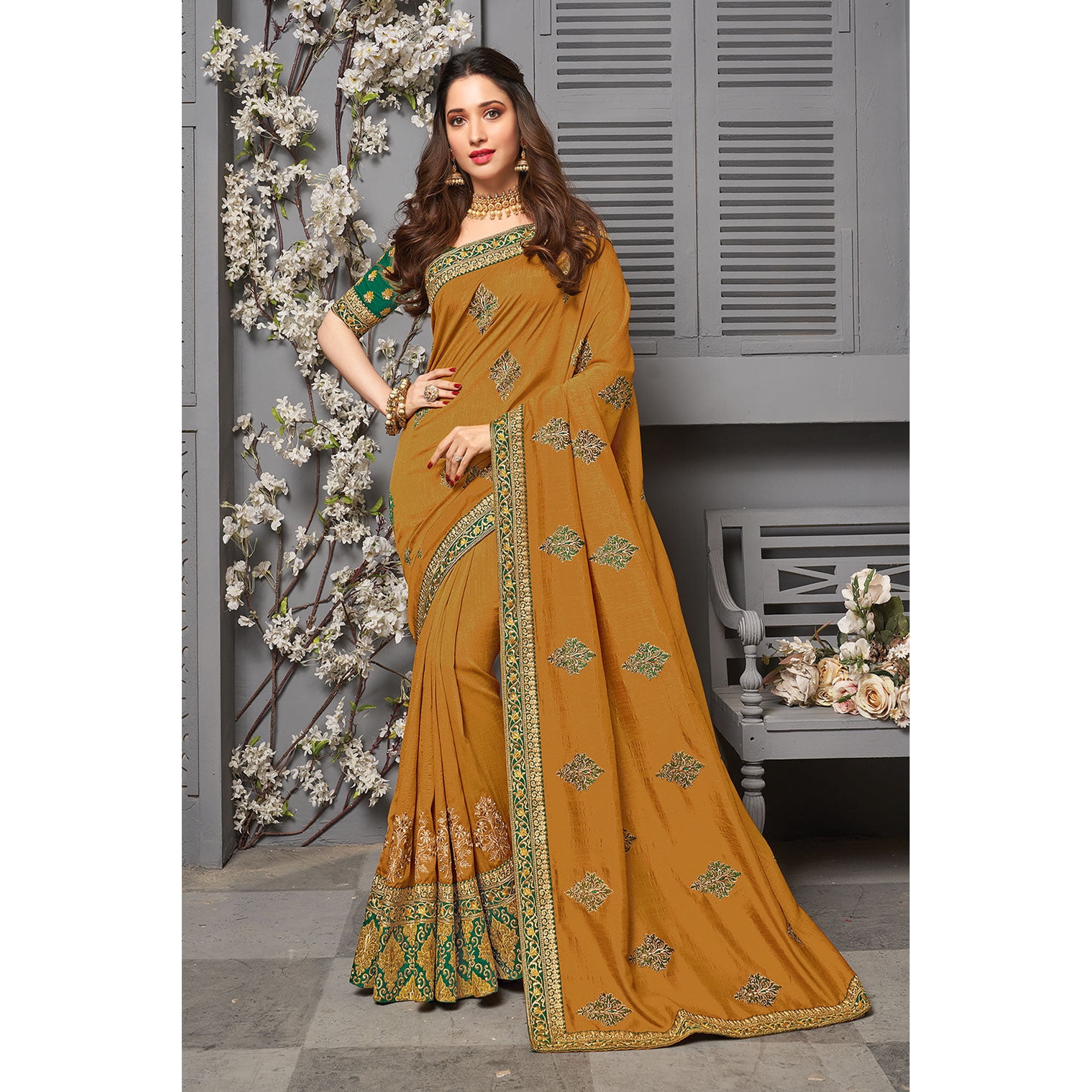 Saree Buta Yellow Saree