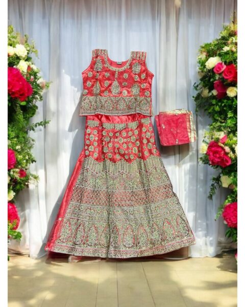 Saree Ghor Charlotte Traditional Girls' Lehenga Choli KIDS-032