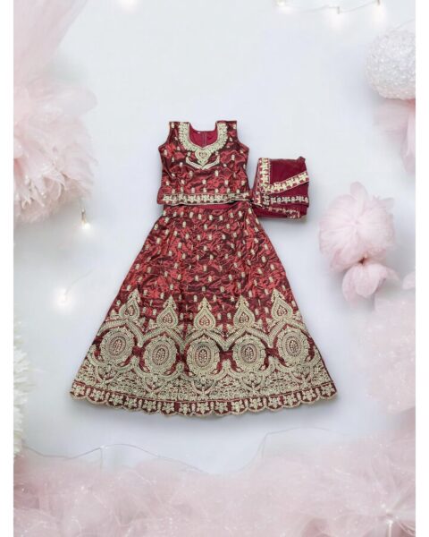 Saree Ghor Charlotte Traditional Girls' Lehenga Choli KIDS-023