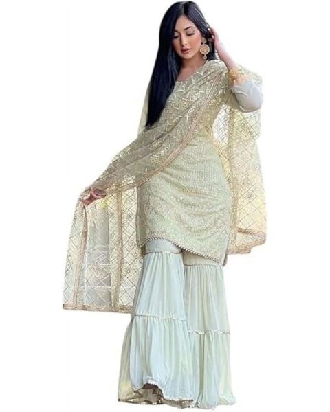 Satyamcreation Georgette Sharara Set