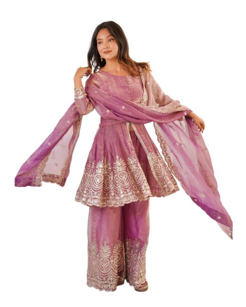 Satyamcreation Silk Embroidered Sharara Set - Style 51720