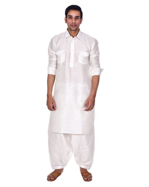 Silk Traditional Pathani Kurta Set