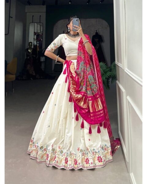 Sjr Creation Silk Lehenga Choli