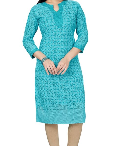 Trendyfashionmall Cotton Embroidered Kurti - Style 11064