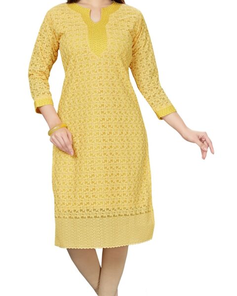 Trendyfashionmall Cotton Embroidered Kurti - Style 11026