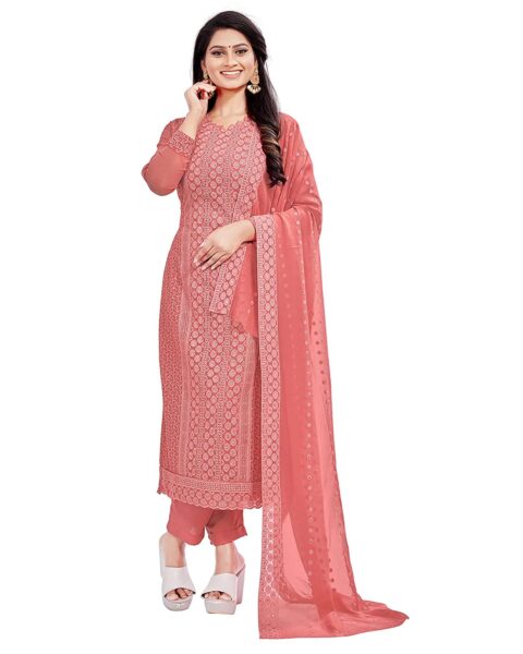 Vintflea Chiffon Embroidered Unstitched Suit