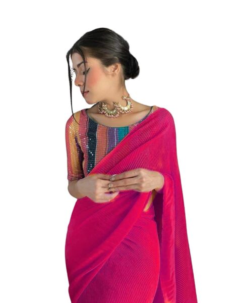 Vintflea Georgette Digital Print Saree