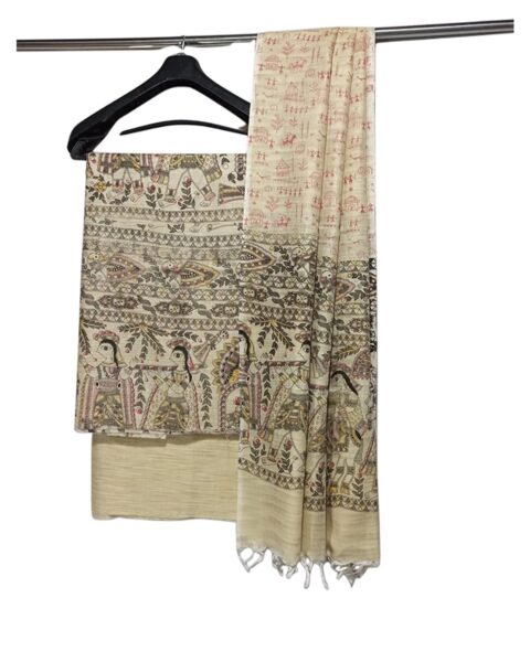 Vintflea Silk Printed Unstitched Suit
